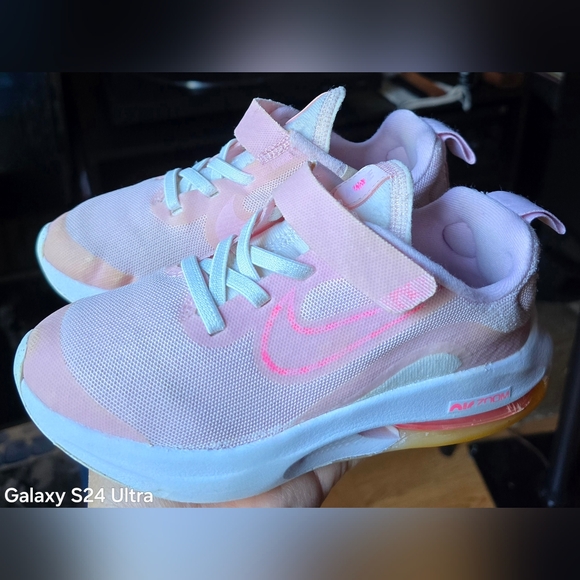 Nike Air Zoom Arcadia 2 Pink Toddler Girl's Bungee Laces Shoes, Sz 12.5C - Picture 1 of 8
